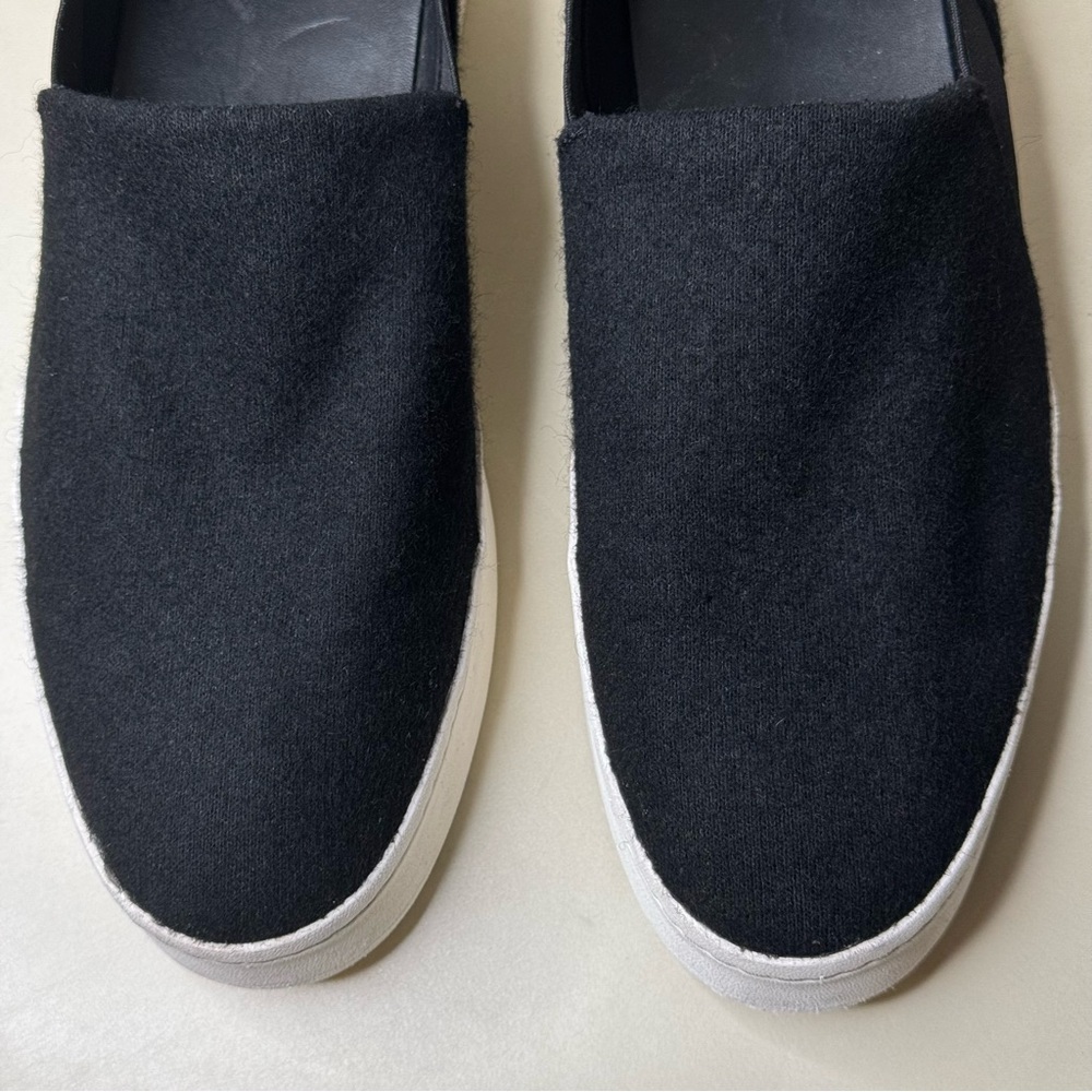 VINCE Warren Wool Flannel Black Slip-On Platform Sneakers Size US 11 (EUR 41) - Picture 4 of 15